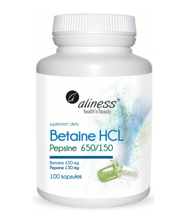 ALINESS Betaine HCL Pepsine 650/150mg 100 caps.