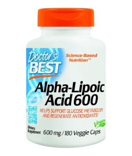 DOCTOR'S BEST Alpha Lipoic Acid 600mg 180 caps.
