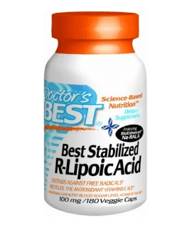 DOCTOR'S BEST Stabilized R-Lipoic Acid 100mg 180 caps.