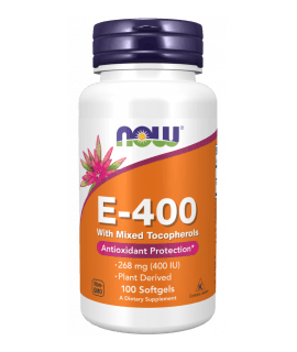 NOW FOODS E-400 with Mixed Tocopherols 100 softgels