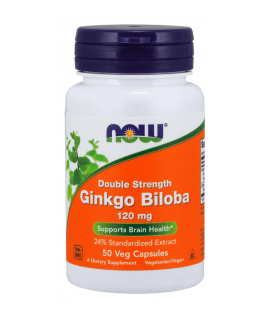 NOW FOODS Ginkgo Biloba Double Strength 120mg 50 caps.