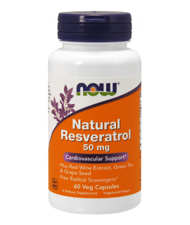 NOW FOODS Natural Resveratrol 50mg 60 kaps.