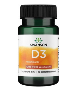 SWANSON Vitamin D3 4000 IU 90 caps.