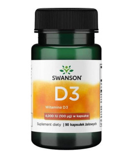 SWANSON Vitamin D-3 4000 IU 90 caps.